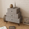 alt="Nightstand with 3 Drawers Grey and Brown"
