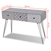 Console Table with 3 Drawers Grey