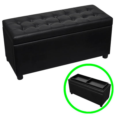alt="Storage Ottoman Artificial Leather Black"