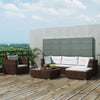 alt="6 Piece Garden Lounge Set with Cushions Poly Rattan Brown"
