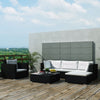 alt="6 Piece Garden Lounge Set with Cushions Poly Rattan Black"