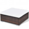 10 Piece Garden Lounge Set with Cushions Poly Rattan Brown