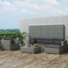 alt="6 Piece Garden Lounge Set with Cushions Poly Rattan Grey"