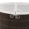 Bamboo Laundry Bin Oval Dark Brown