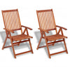 Folding Garden Chairs 2 pcs Solid Acacia Wood Brown