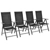 alt="Folding Garden Chairs 4 pcs Aluminium and Textilene Black"