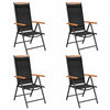 alt="Folding Garden Chairs 4 pcs Aluminium and Textilene Black"