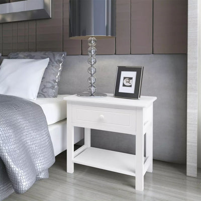 alt="Bedside Cabinets 2 pcs Wood White"