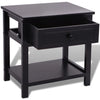 Bedside Cabinet Wood Black