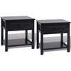 Bedside Cabinets 2 pcs Wood Black