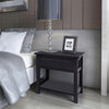 alt="Bedside Cabinets 2 pcs Wood Black"