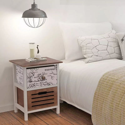 alt="Bedside Cabinets 2 pcs Wood"