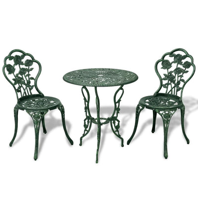 alt="3 Piece Bistro Set Cast Aluminium Green"