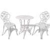 alt="3 Piece Bistro Set Cast Aluminium White"