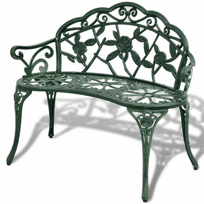 alt="Garden Bench 100 cm Cast Aluminium Green"