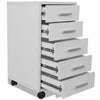 Office Drawer Unit with Castors 5 Drawers White