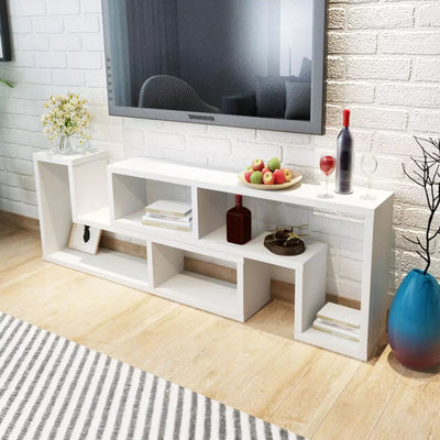 alt="TV Cabinet Double L-Shaped White"