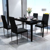 alt="Five Piece Dining Table Set Black"