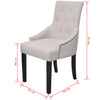 Dining Chairs 6 pcs Cream Grey Fabric