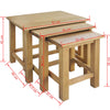 Nesting Tables 3 pcs Solid Oak Wood