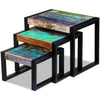 Three Piece Nesting Tables Solid Reclaimed Wood
