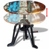 Side Table Solid Reclaimed Wood Cast Iron 60x(42-63) cm
