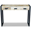 Console Table with 3 Drawers Solid Mango Wood 110x35x78 cm