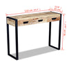 Console Table with 3 Drawers Solid Mango Wood 110x35x78 cm