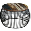 Coffee Table Round Solid Reclaimed Wood 68x37 cm