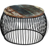 Coffee Table Round Solid Reclaimed Wood 68x37 cm