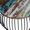 Coffee Table Round Solid Reclaimed Wood 68x37 cm