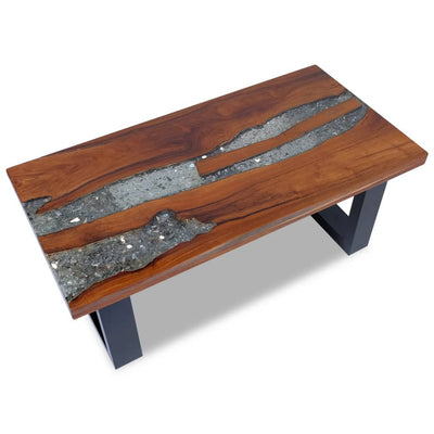 alt="Coffee Table Teak Resin 100x50 cm"