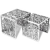 alt="Two Piece Side Tables Square Aluminium Silver"