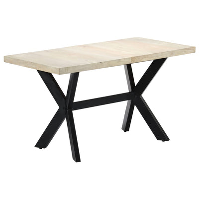 alt="Dining Table 140x70x75 cm Solid Bleached Mango Wood""