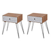 alt="Nightstands with Drawer 2 pcs Brown"