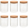 Storage Glass Jars with Cork Lid 6 pcs 650 ml