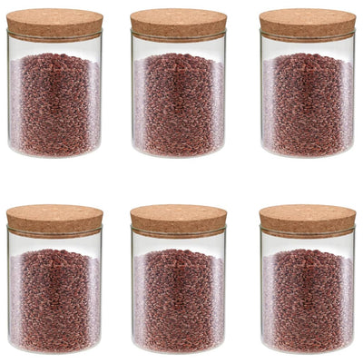 alt="Storage Glass Jars with Cork Lid 6 pcs 650 ml"