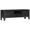 alt="TV Cabinet Black 118x30x40 cm Solid Mango Wood""