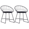 alt="Dining Chairs with Faux Leather Seats 2 pcs Black Steel"