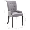 Dining Chair with Armrests Light Grey Fabric