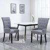 alt="Dining Chair with Armrests Light Grey Fabric""
