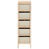Storage Racks with 5 Fabric Baskets 2 pcs Beige Cedar Wood