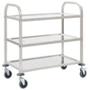 alt="3-Tier Kitchen Trolley 96.5x55x90 cm Stainless Steel"