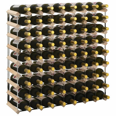 alt="Wine Rack for 72 Bottles Solid Pinewood"