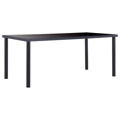 alt="Dining Table Black 180x90x75 cm Tempered Glass"