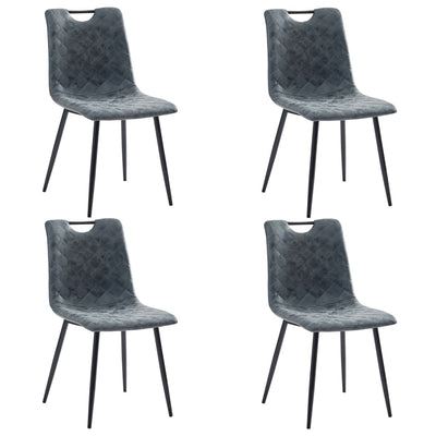 alt="Dining Chairs 4 pcs Black Faux Leather"