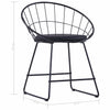 Dining Chairs with Faux Leather Seats 4 pcs Black Steel