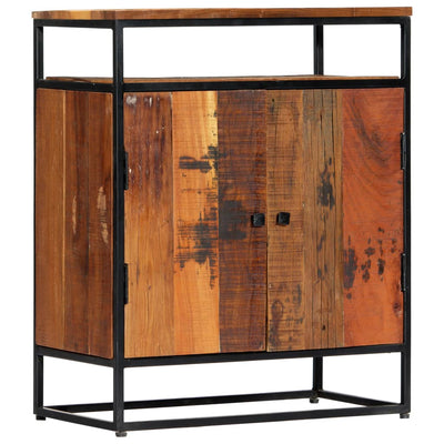 alt="Side Cabinet 60x35x76 cm Solid Reclaimed Wood and Steel"