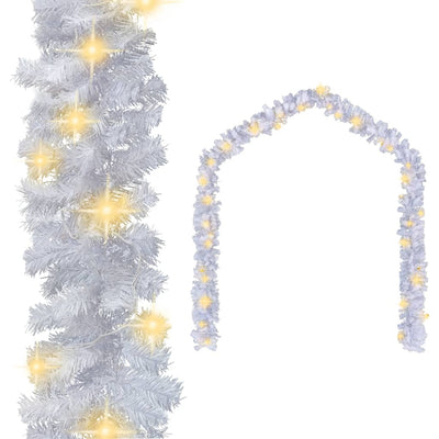 alt="Christmas Garland with LED Lights 10 m White""