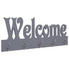 alt="Wall Mounted Coat Rack WELCOME Grey 74x29.5 cm"